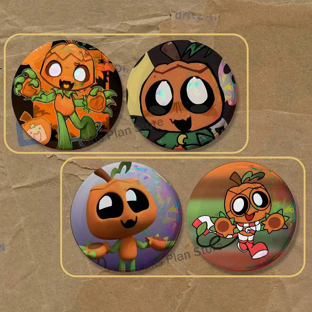 D-Dandy Game G-Gourdy 2-piece Set Enamel Pins Cartoon Anime Badge Fashion Jewelry Accessories Round Snap-in Brooch On Backpack