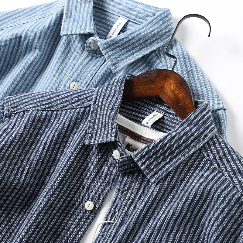 

Retro Waed Denim Long Sve irt Men's Casual Outerwear Stand Fit Youth Trend Autumn Wear Spring ting Other Scenes