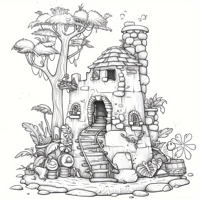 1 st, 25 pagina's kleurboek voor stressreductie voor volwassenen, 20x20 cm |   Perfect voor stressverlichting en cadeaus, tekenbenodigdheden, terug naar