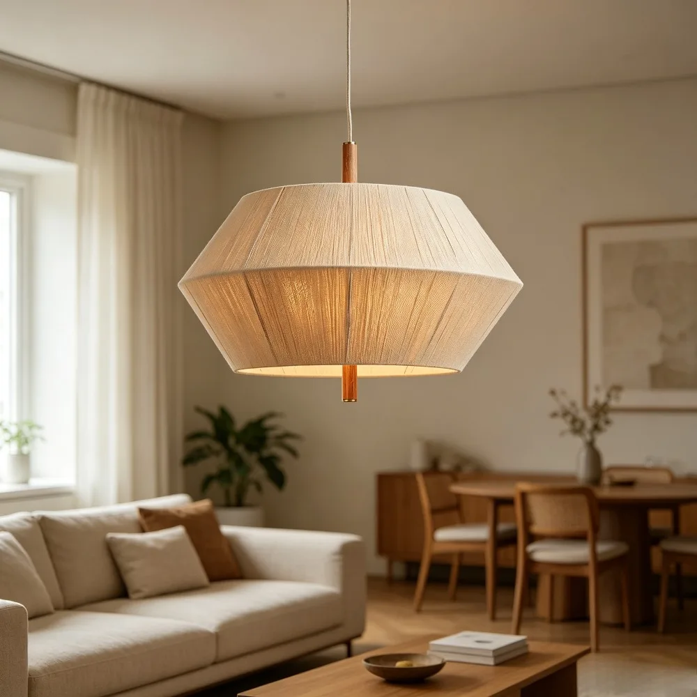 Japanese Wabi Sabi Cotton Thread Led Pendant Lights Lustre Dining Room Decor Home Chandelier Bedroom Restaurant Lamps Fixtures