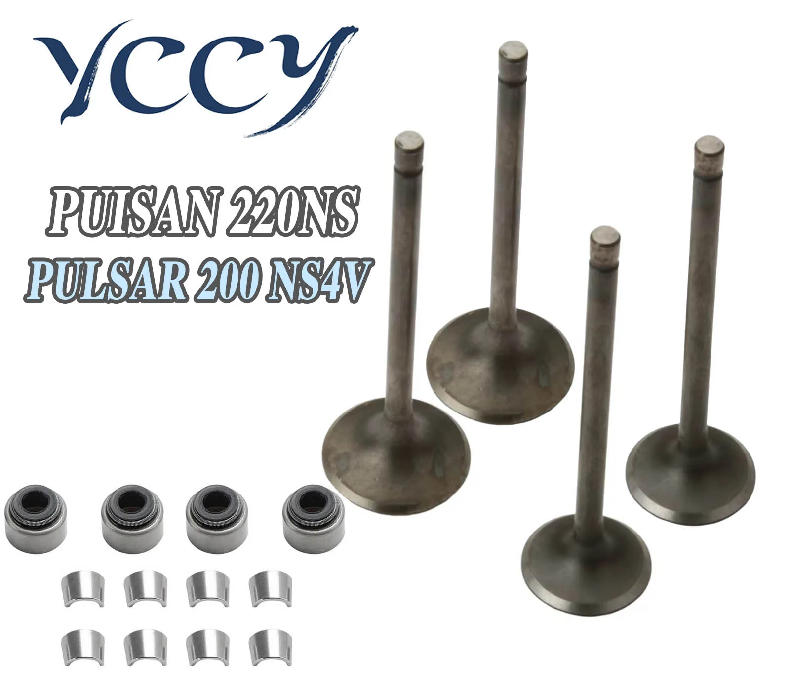 

Motorcycle Engine Exhaust Valves Inlet Intake Stem Kit Oil seal For PUISAN 220NS PULSAR 200 NS4V Engine Set of 4V High edition