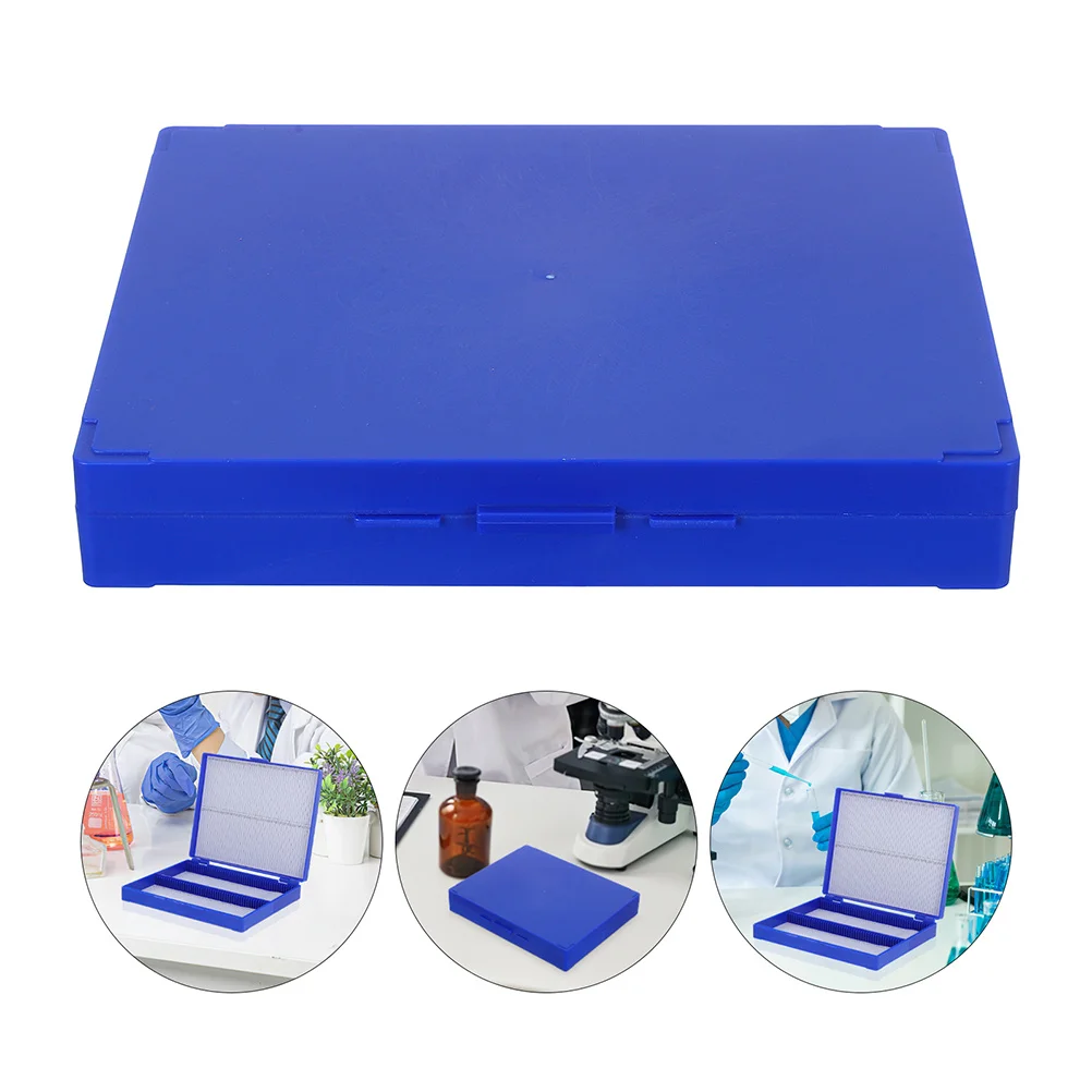 

2Pcs Pathology Slide Storage 100-Place Glass Case Durable Material Portable Lightweight for Lab Efficiency Glass Slide Case