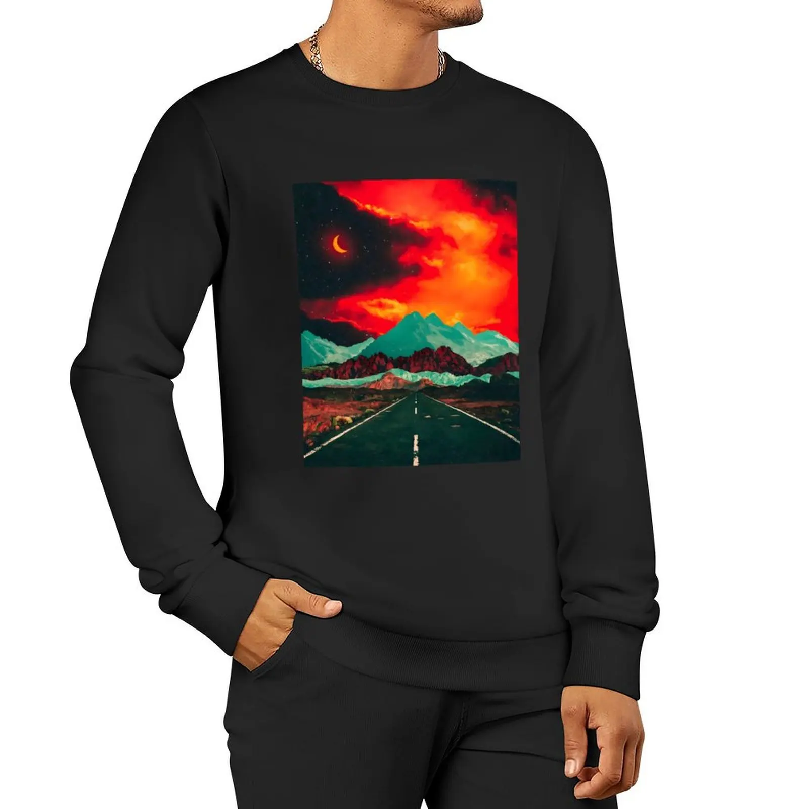 Blood Moon Pullover Hoodie korean clothes new in hoodies & sweat-shirt