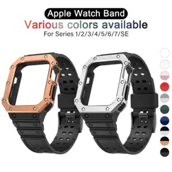 Bumper Case Compatible for Apple Watch Band ,Men Women Sport Rugged Case with Strap Protective Cover for IWatch Series 9/8/7/6