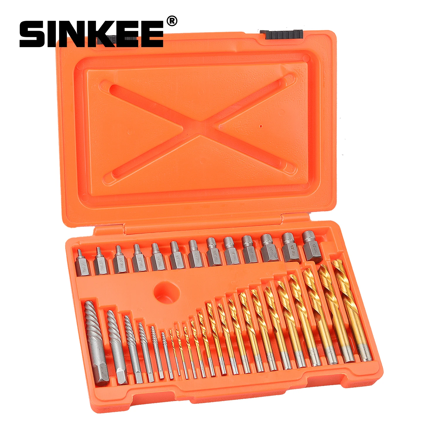 35 Piece Screw Extractor and Drill Bit Set bolt extractors Multi-spline