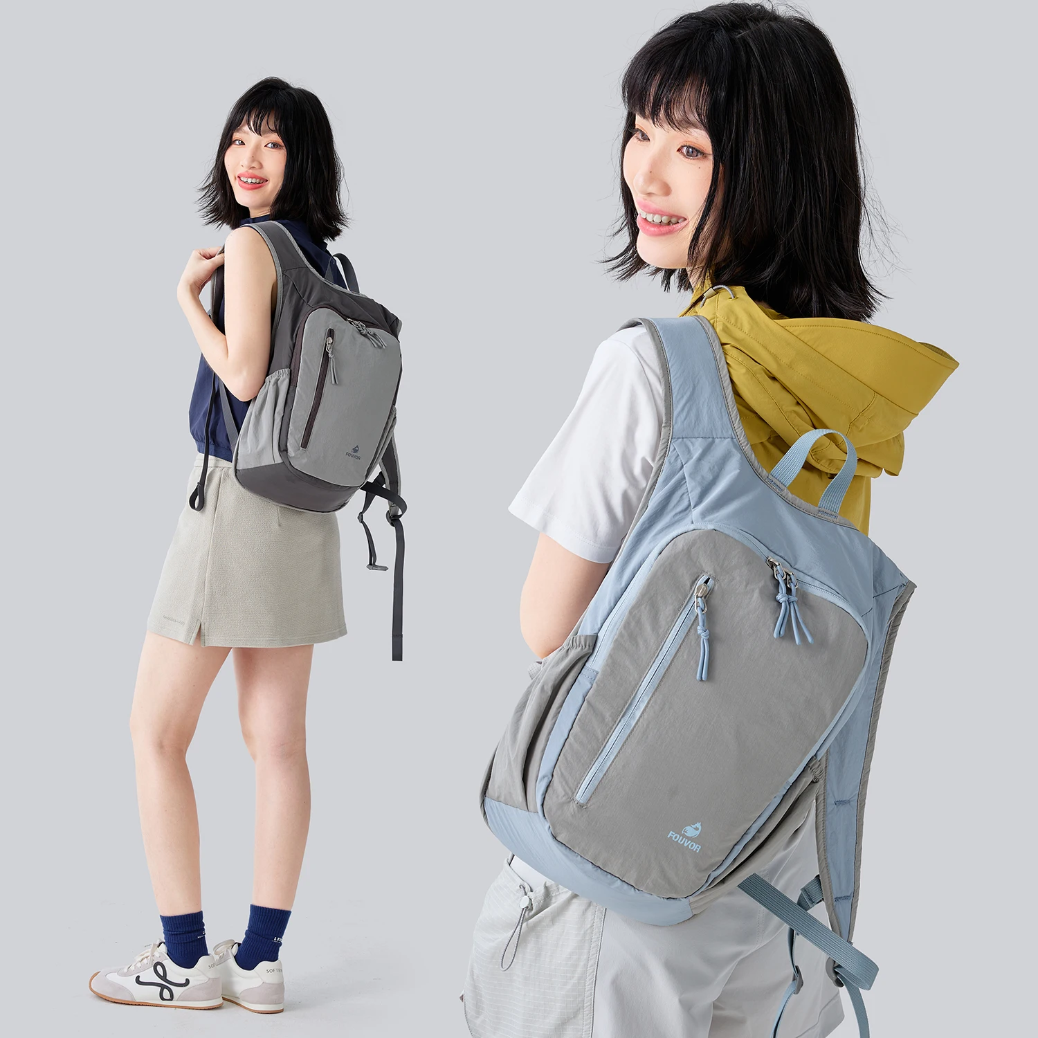 

Fouvor Women's Small Travel Backpacks Nylon Casual Lightweight Airplane Cabin Backpack Fashion Sports College School Bag 3068-05
