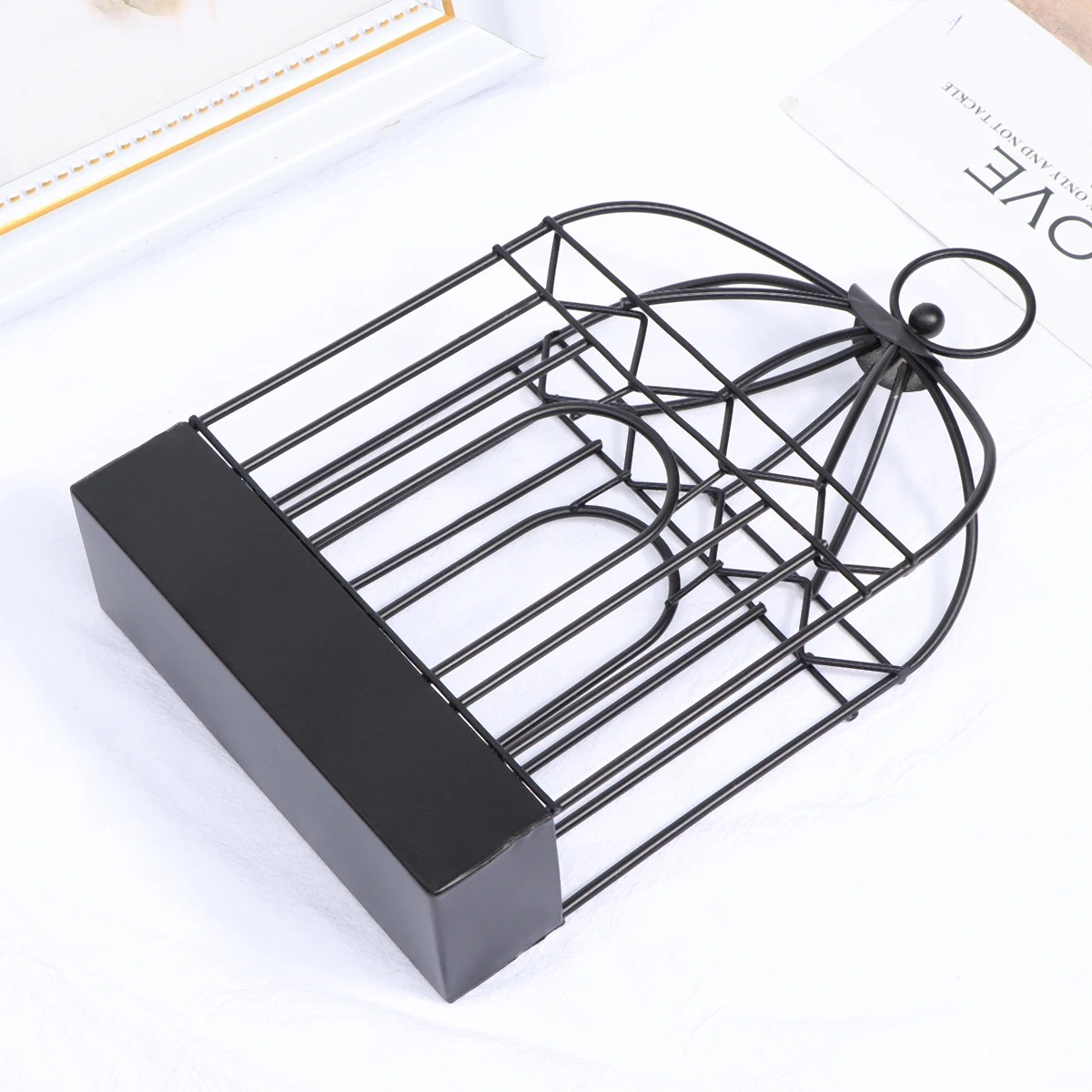 

Iron Ornaments Jewelry Display Rack Storage Container Holder Organizer Desktop Decoration Birdcage Creative Design Long Service