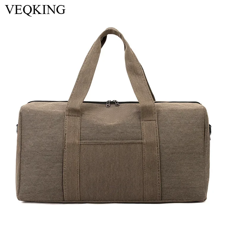 VEQKING Large Capacity Canvas Handbags, Two Way Zipper Sports Bag, Breathable Travel Bag, Durable Oxford Gym Fitness Bag