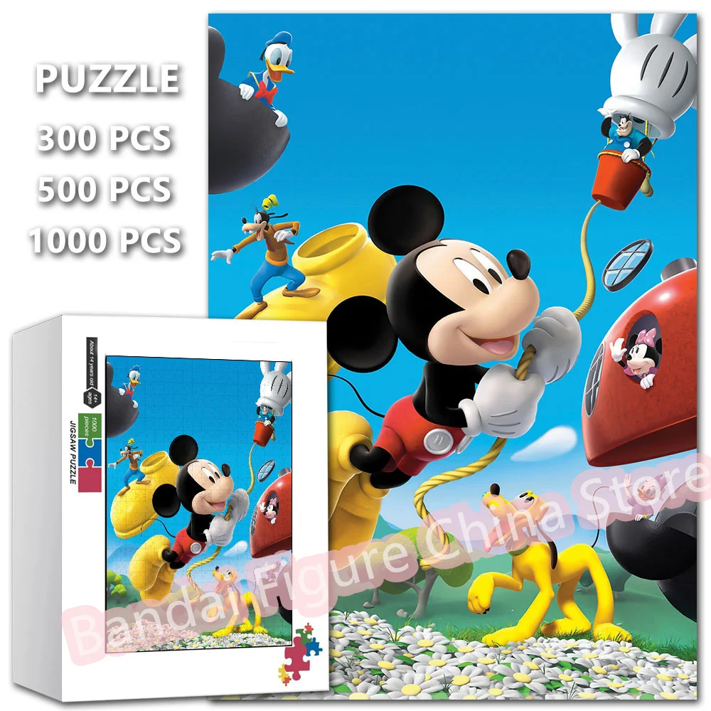 Disney Wonderland Cartoon Donald Duck Jigsaw Puzzle Stress Relief Toys Mickey Mouse and Friends Anime Wooden Puzzles for Adults