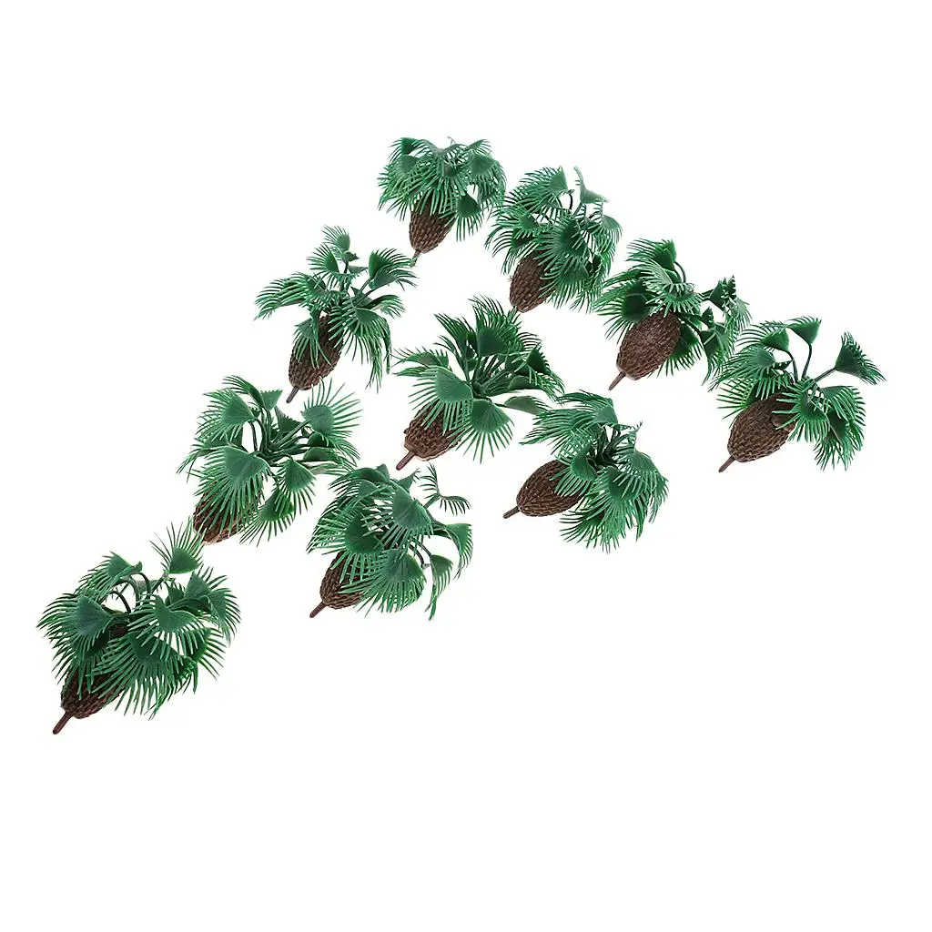 

2-6pack 10x Plastic Palm Tree Model Train Railway Scenery Miniature Scene