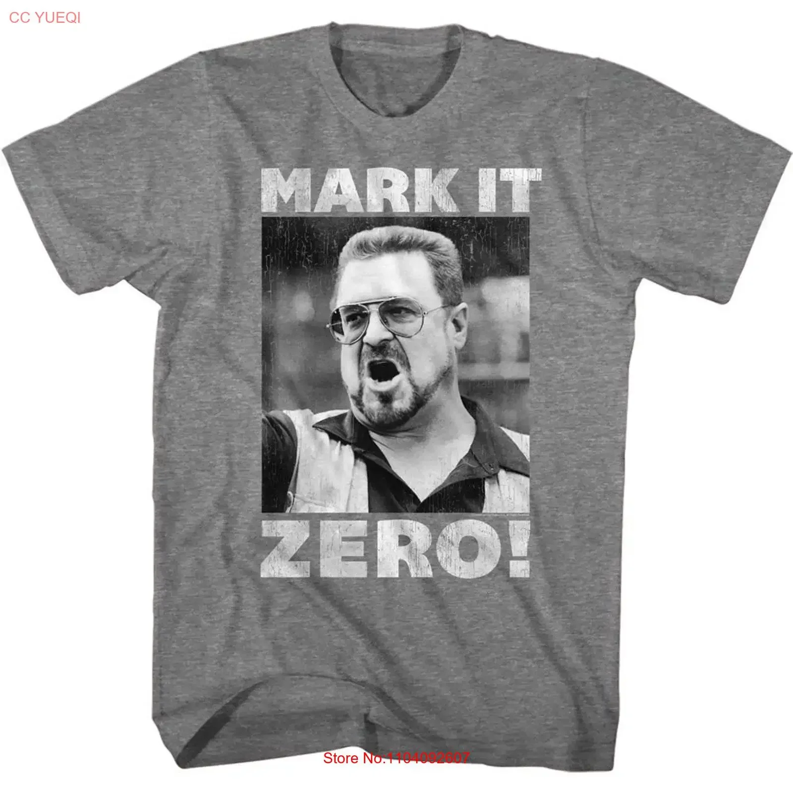 The Big Lebowski Mark It Zero 2 Graphite Heather Adult T Shirt vintage Washed homme Slightly Stretched designer clothes graphic