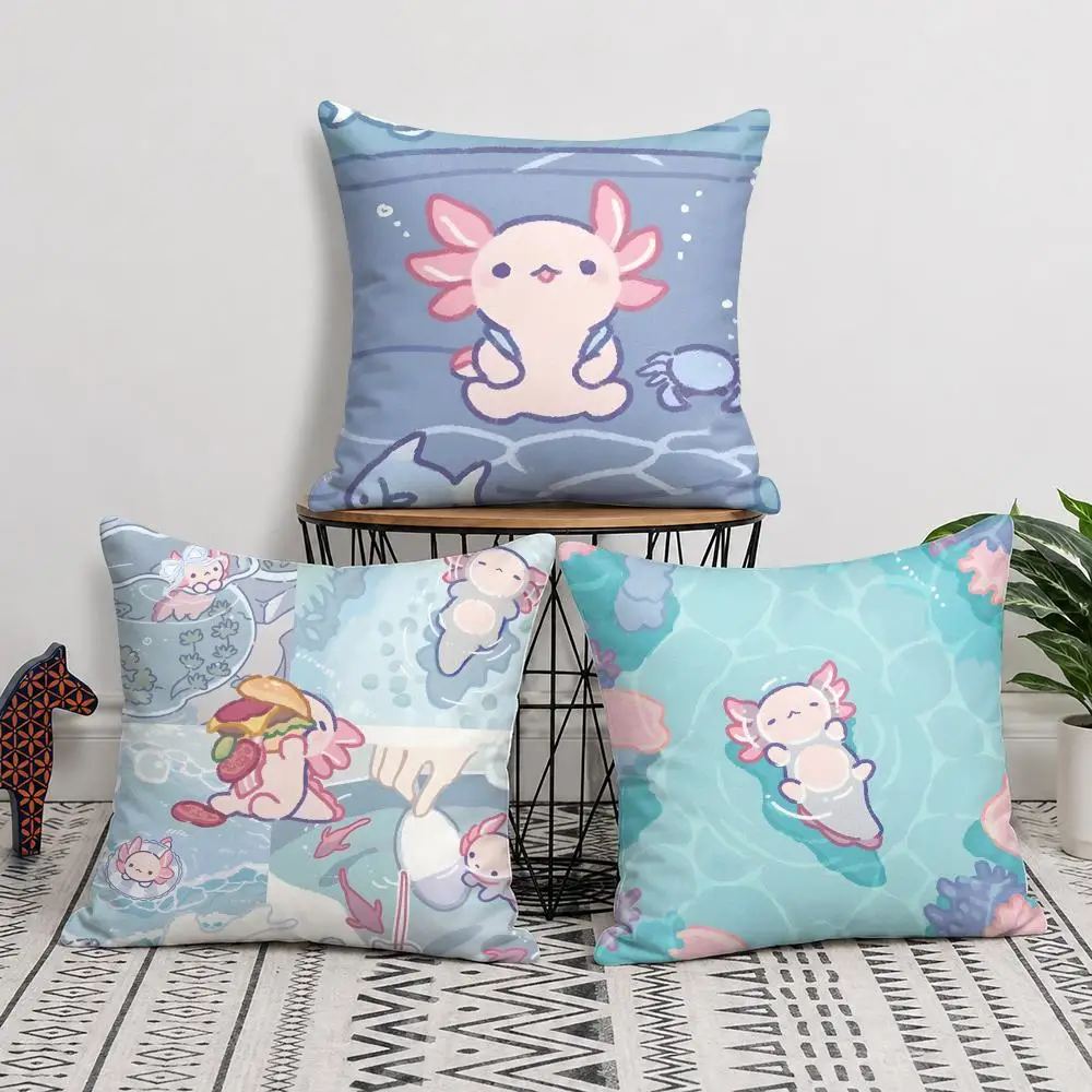 Salamander Cushion Cover Short Plush Soft Double-Sided Printing Pillow Case Cozy Sofa Bedroom Home Decor Gift