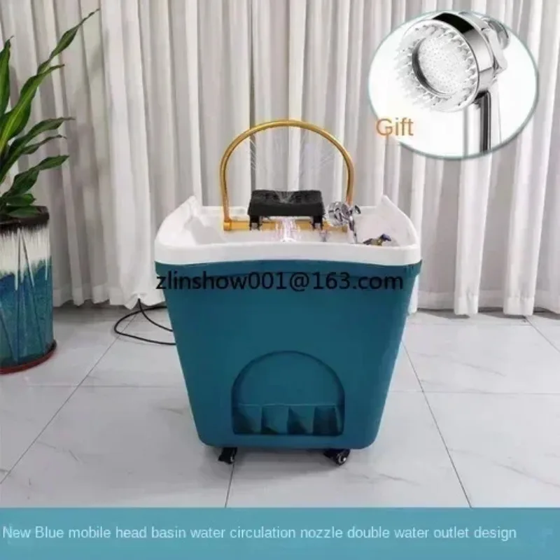 Mobile Shampoo Basin with Water Circulation Fumigation Beauty Salon Use