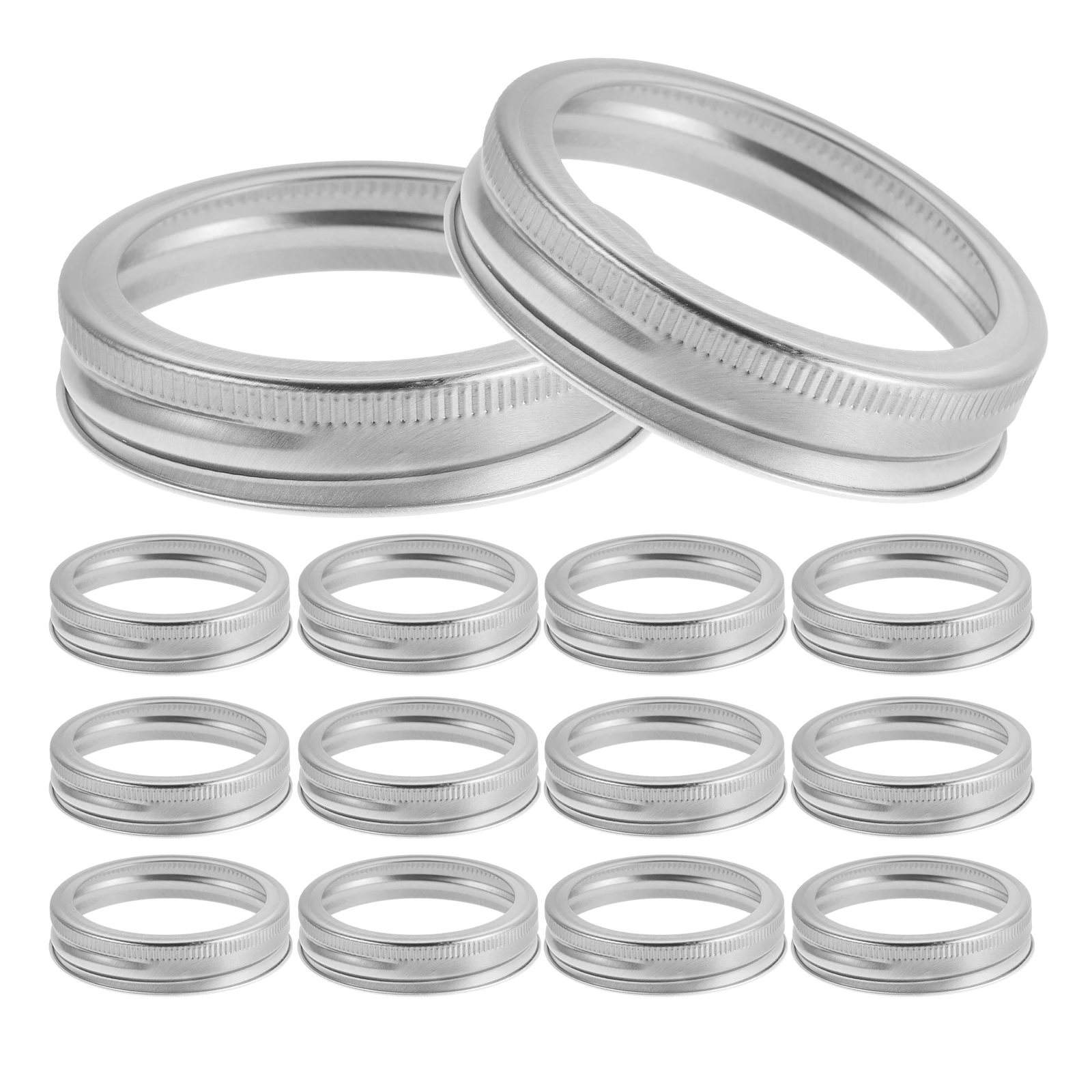 

24 Pcs Stainless Steel Mason Jar Lids Mouth Tinplate Wide Canning Replacement Ring