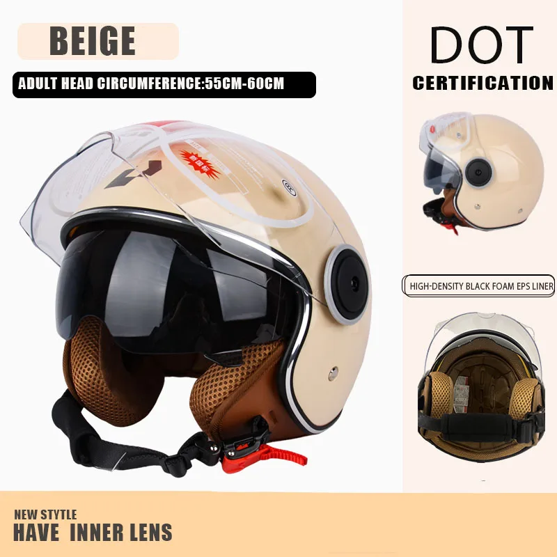 DOT gecertificeerde vintage open helm motorfiets open helm retro 3/4 helm cruise casco casque moto heren dames