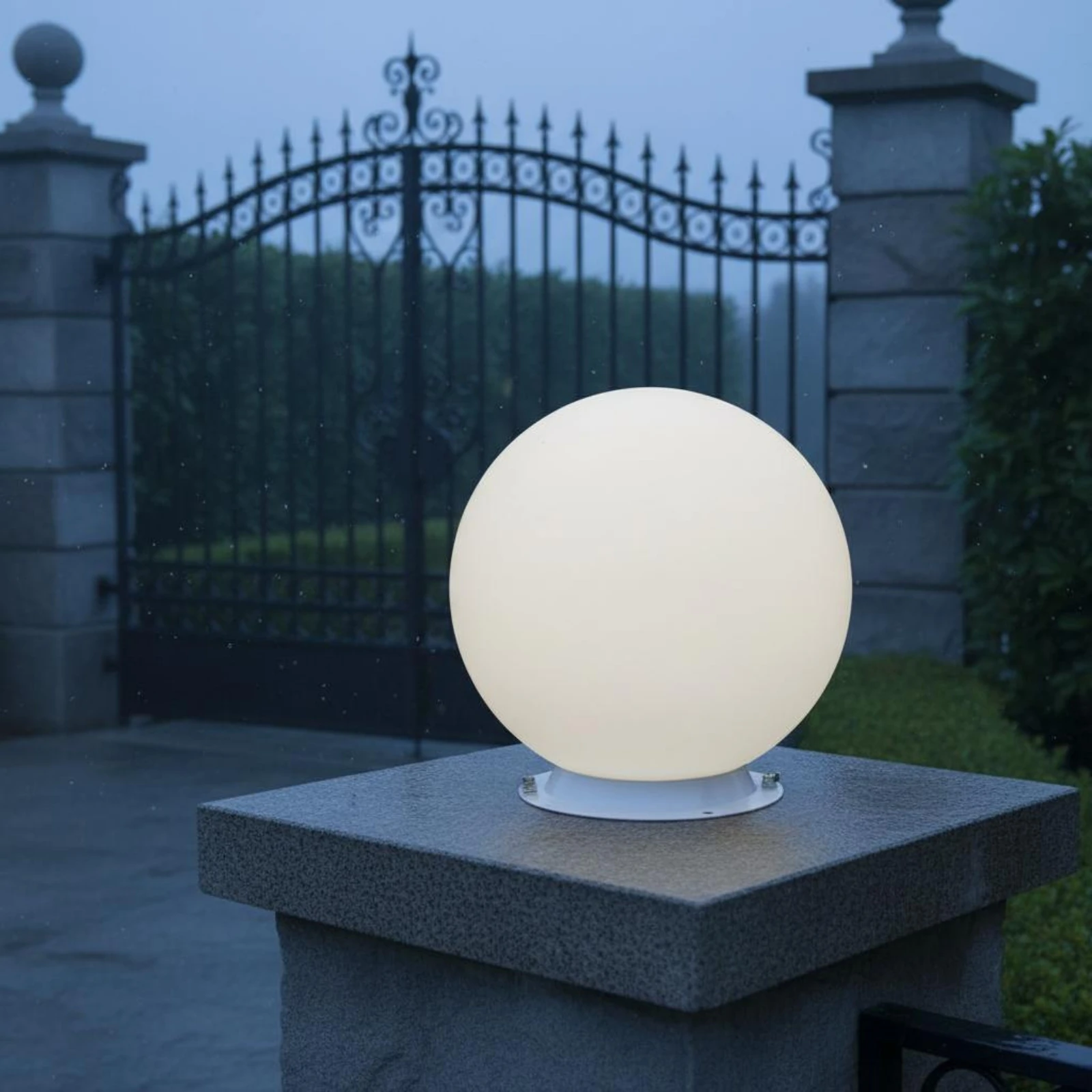 Solar Post Cap Light Dusk to Dawn Spherical Post Light Decorative Globe Lamp Color Changing Outdoor Lighting for Garden view 5
