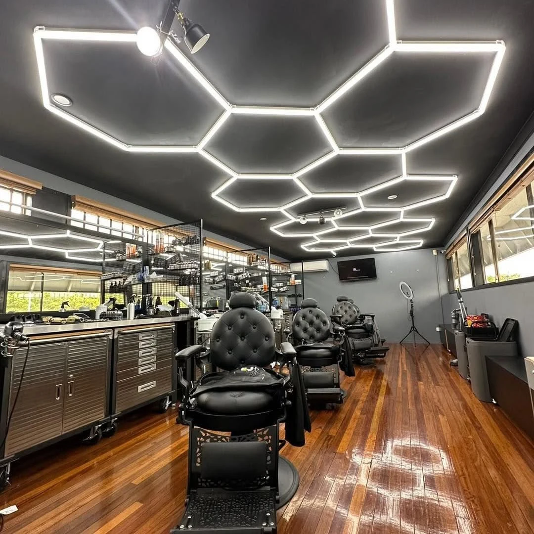 

Barbershop LED Ceiling Light Honeycomb Lights 6500K Cool White Hexagon LED Lighting for Garage Gym Indoor Illumination