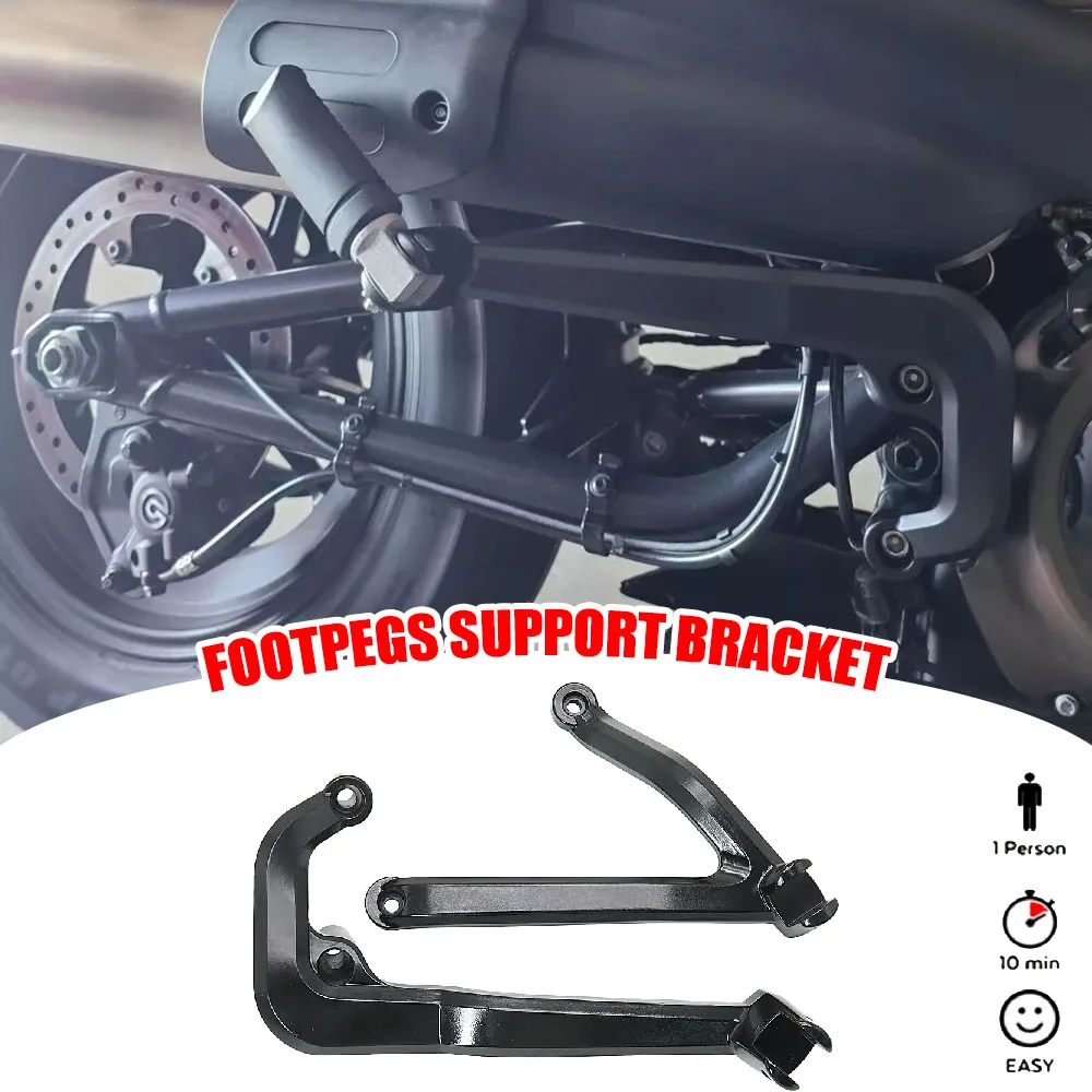 

Motorcycle Durable Black Aluminium Foot Pegs Support Bracket Passenger Footpegs Fit For Harley Sportster S RH1250S 2021-2024