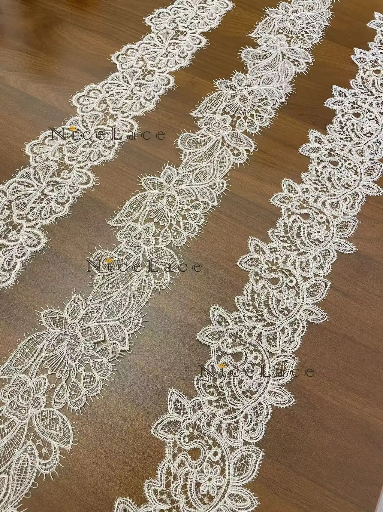 5yards/lot Sequins Guipure tri - Home Fashion Textiles ulasan dan harga