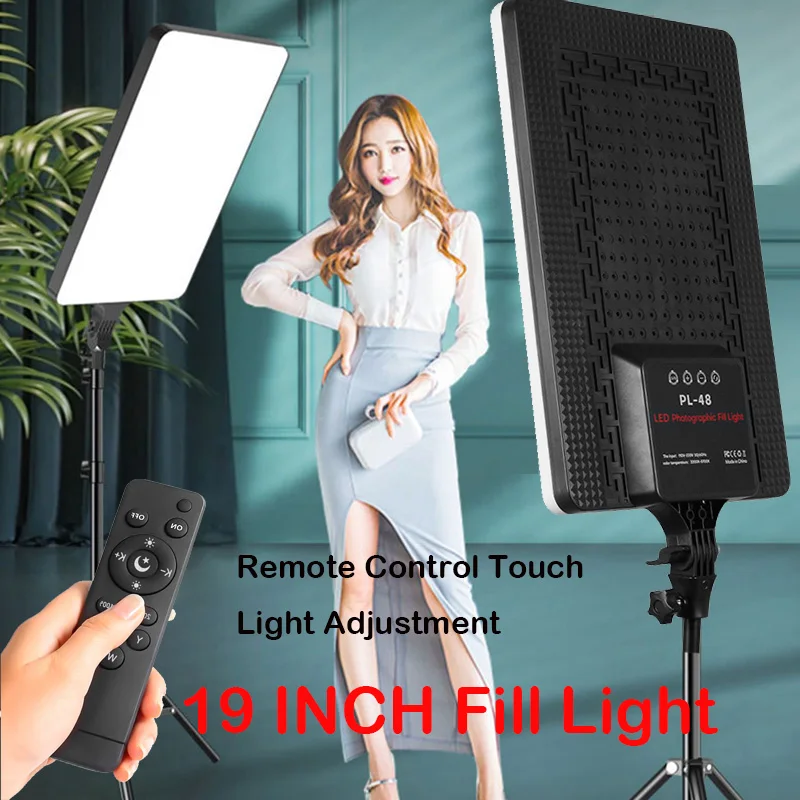 Photography Live Lighting 19 inch Large Screen Flat Fill Light Photo Video Light Lighting Live Control Tripod Stand EU Plug