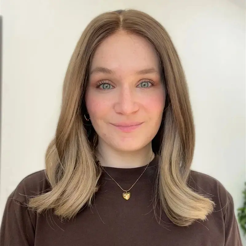 13x4 Ombre Brown Blonde Balayage Synthetic HD Lace Front Wig Short Wave Bob Natural Preplucked Hairline with Baby Hair for Women