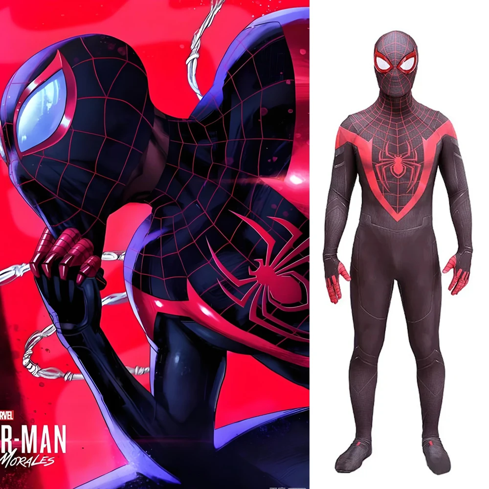 

Spider Man Cosplay PS5 Miles Morales Costume Spandex Zentai Suits Superhero Bodysuit Jumpsuit Halloween Costume Cosplay Adult