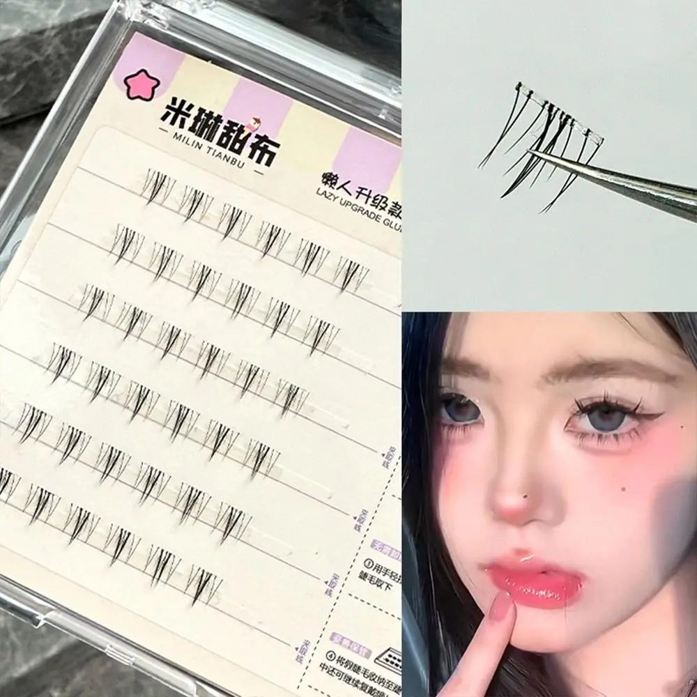 3D 自己粘着まつげ グルーフリー ジェリーグルーストリップ付き マンガまつげ ヌードメイク アニメコスプレ 自己粘着まつげ