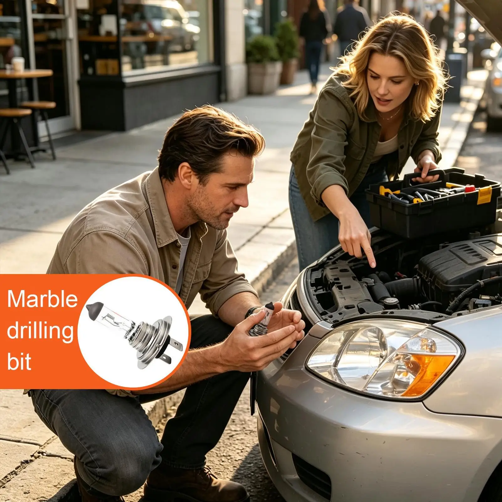 Car Headlight Bulb Professional Universal Weatherproof Anti-Shock Night Driving Warning Light For Roadtrip Commute Travel