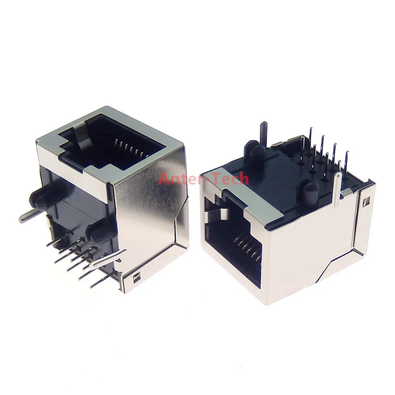 

10 шт. розетка RJ45, 8-контактный кабель, интерфейс, экранированный кристаллический головной светильник, медный корпус, разъем, гнездо 8P8C