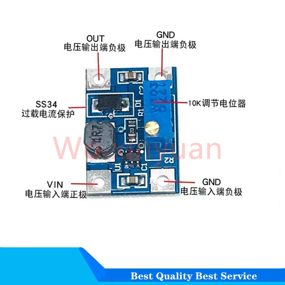 1-10PCS 2-24V to 2-28V 2A DC-DC SX1308 Step-UP Adjustable Power Module Step Up Boost Converter for DIY Kit