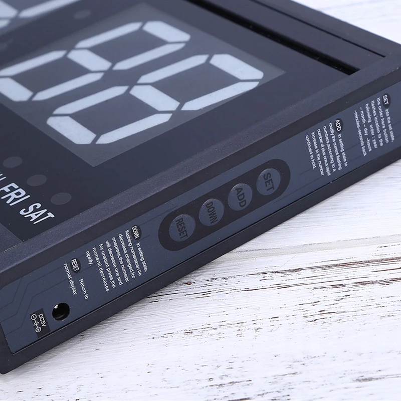 High Quality LED Digital Calendar Wall Clock with Big Number Date Temperature Display for Home Living Room Wall Decor