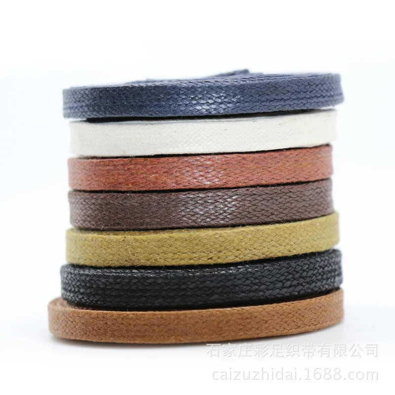 1Pair Waxed Shoelaces Leather Shoes Waterproof Cotton Flat Shoe Laces Snow Boots Bootlace Shoelace 100 120 140 160 180cm