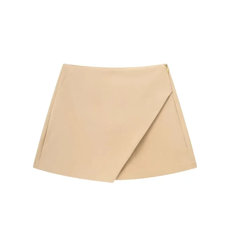 TRAF 2024 Multicolour Women\'s Skort High Waist Mini Skirt Shorts Woman Fashion Asymmertic Short Skirts For Women Casual Shorts
