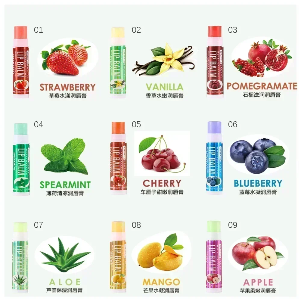 DNM 新しいフルーツリップバームは、潤いを与え、長時間持続し、唇を修復し、乾燥を防ぎ、毎日のメイクに適しています、プロのリップバーム化粧品です。