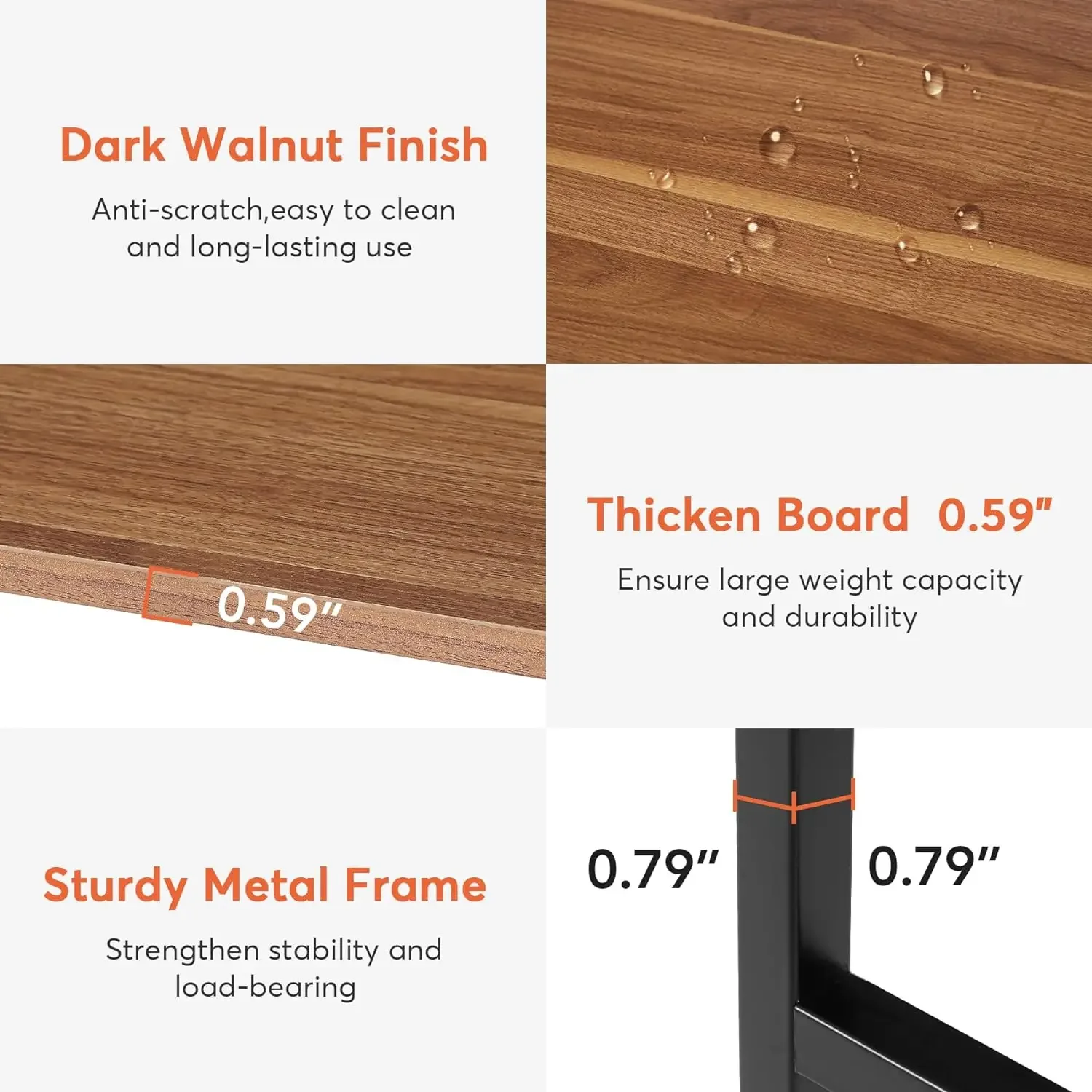 Kitchen Island, Kitchen Shelf Kitchen Bar Table with 5 Open Storage Shelves and Large Worktop, Industrial Butcher Block Island