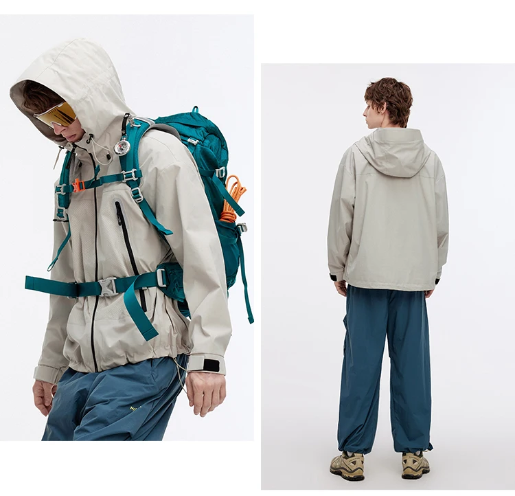 Semir Jacket Men Outdoor Sport Loose Hooded Patchwork Mesh 2025 Autumn Textured Top Menswear Clothing Jackets