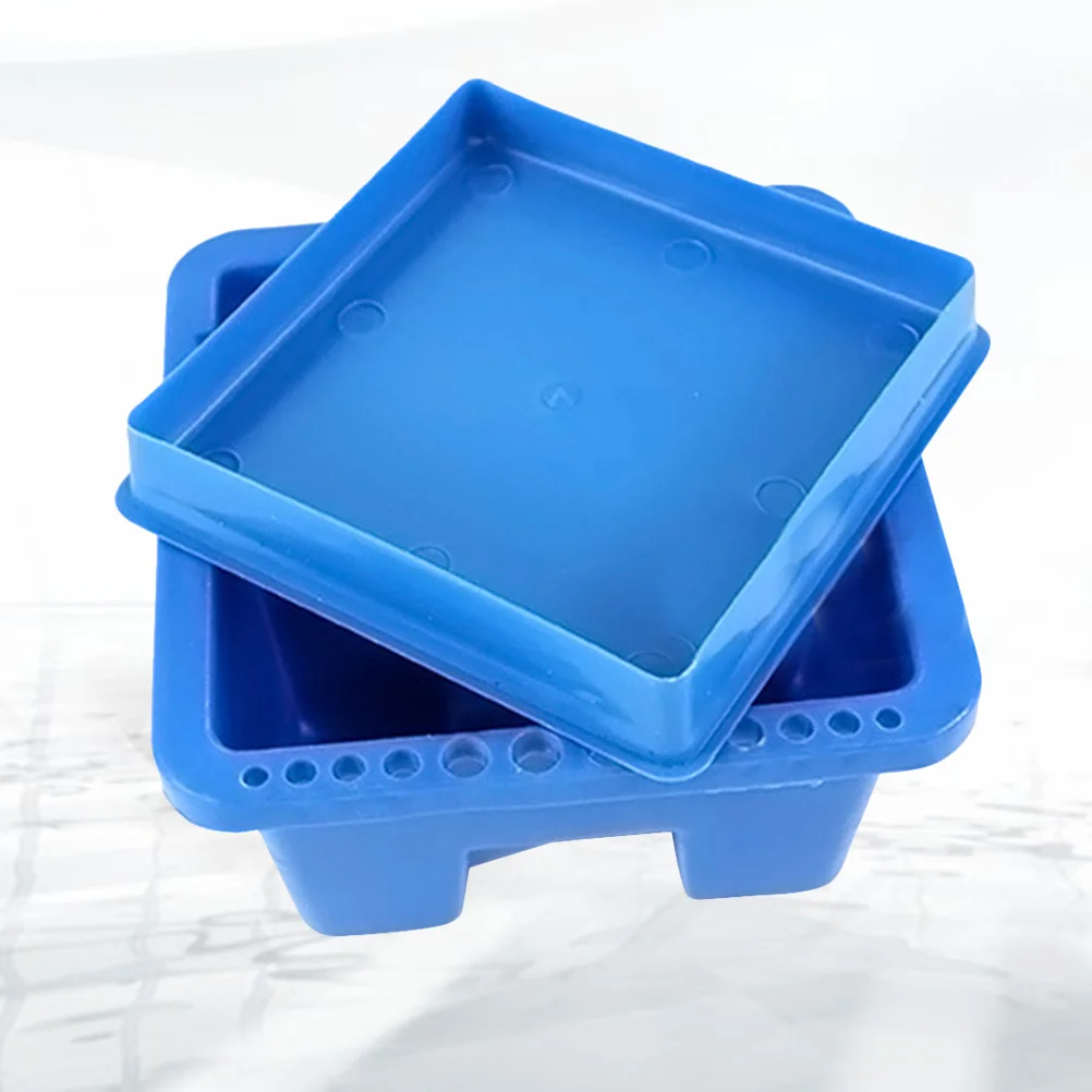 Lavaspazzole multifunzionale quadrato in plastica blu con design a trench per materiali artistici e attività domestiche