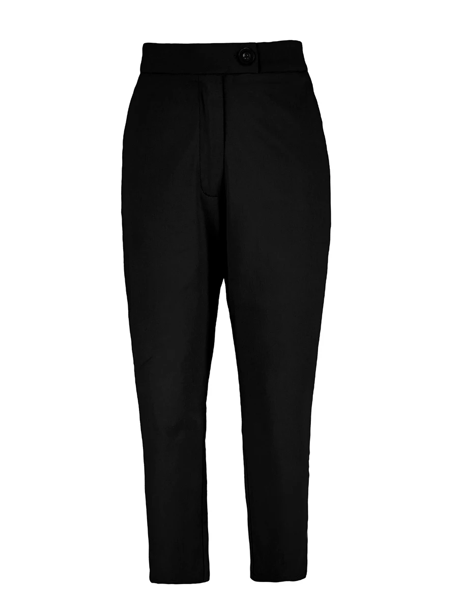 Elegante Damen High-Waist Slim-Fit Bleistifthose Business Büro Dame Dehnbare Cropped Hose Knöchellang Arbeitskleidung Schwarz – Detail 4