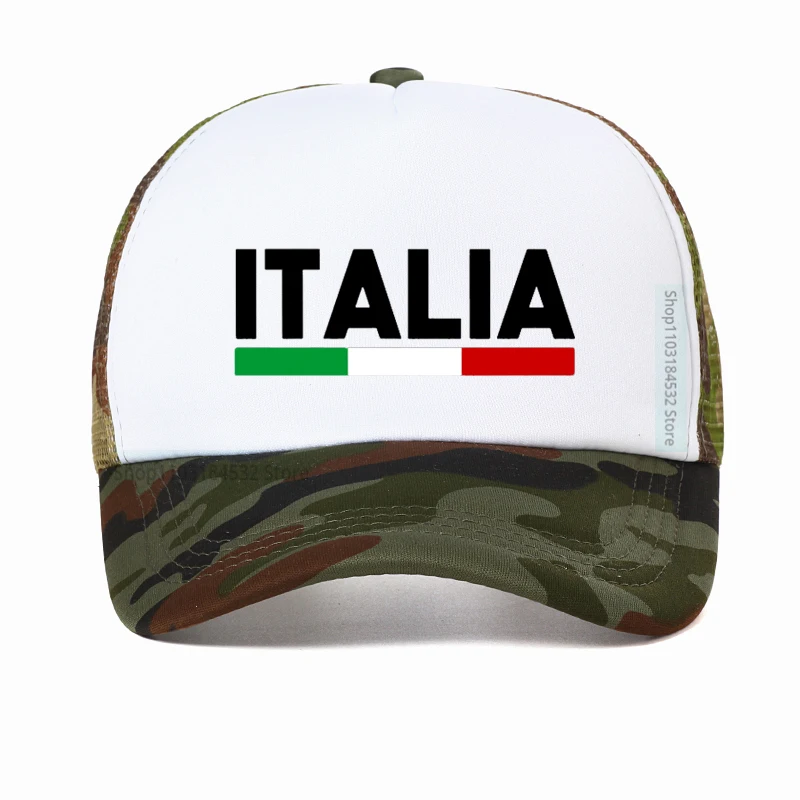 Italia Italy Italian Flag Baseball Cap Unisex Adjustable Snapback hats Classic Mesh Breathable Trucker hat Outdoor Visor caps