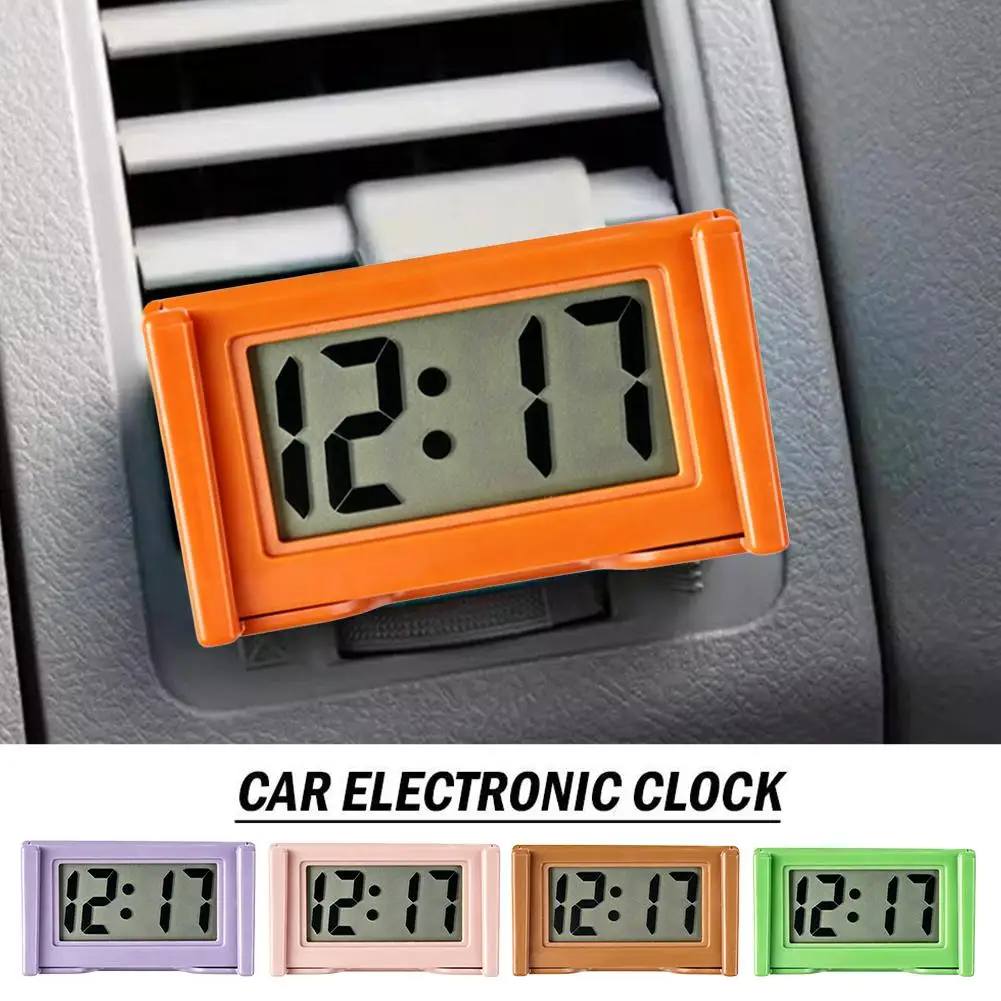 Mini Digital Clock Large Screen Car Dashboard Electronic Clock Self Adhesive Simple Digital Clock Car Accessories