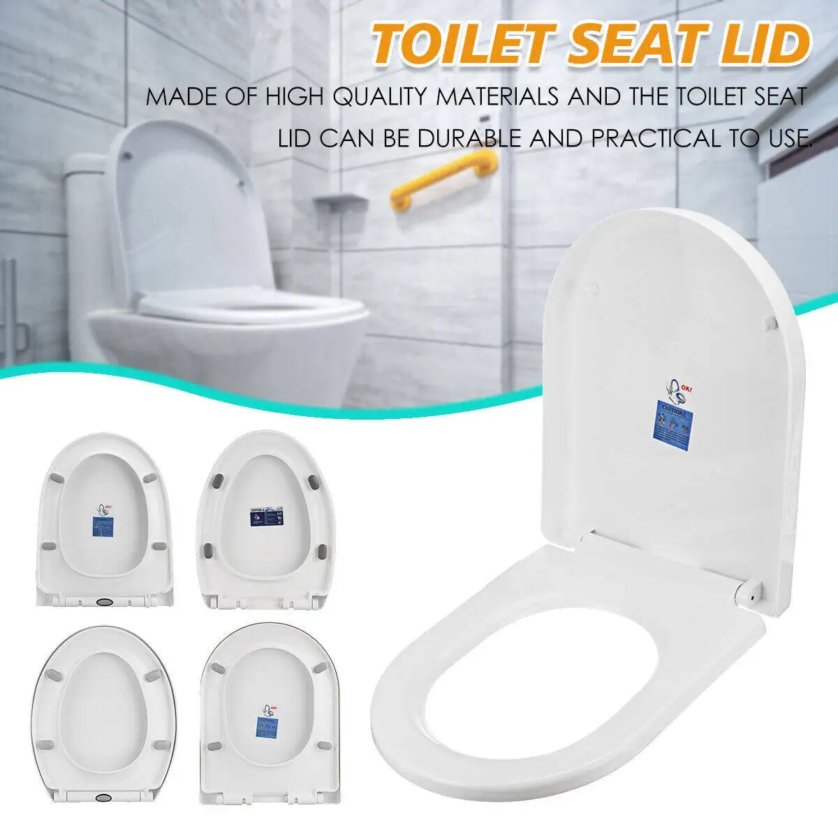Toilet Lid Cover for WC, Easy to Clean, Square Shape, Soft Close, Heavy Duty