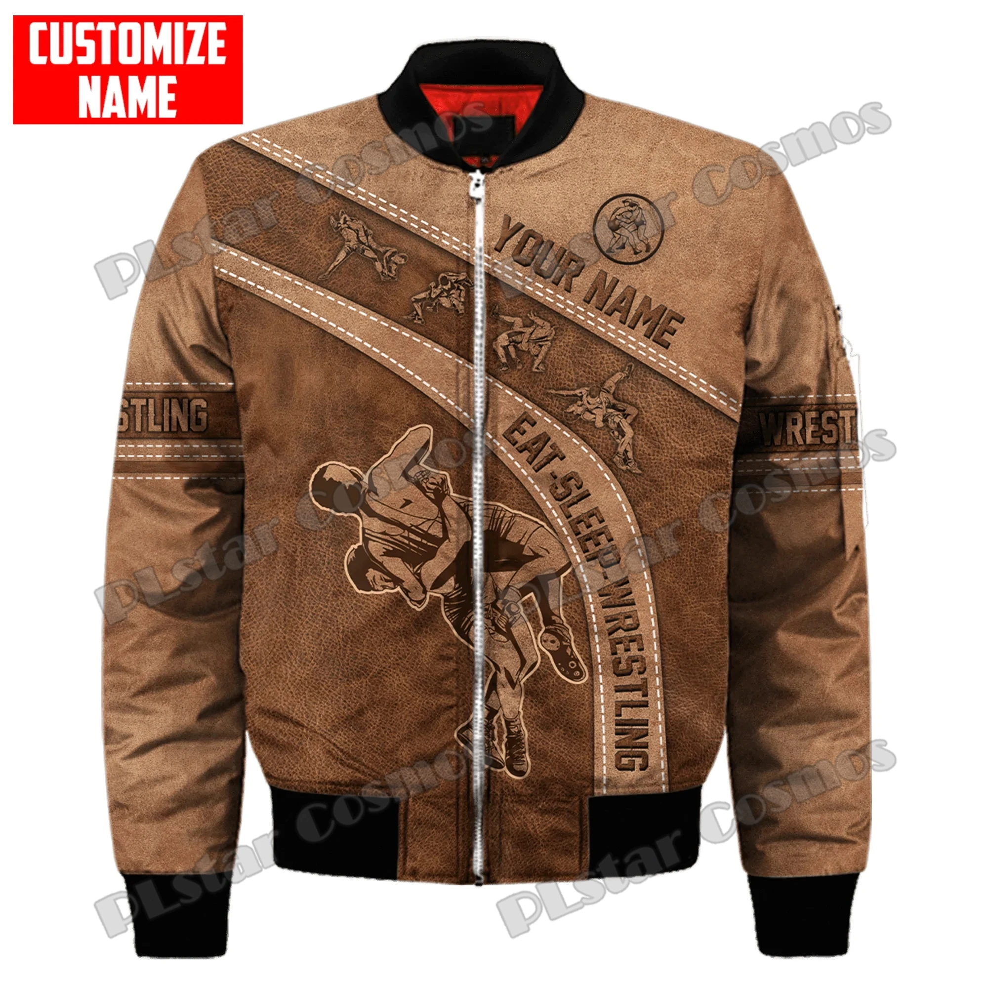 Wrestling & Karate Personalized Name 3D Printed Men's Bomber Jackets Winter Unisex Casual  Harajuku Zipper Jacket Coat FJK08