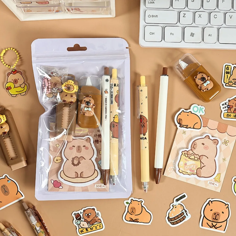Cartoon Capybara Stationery Set Student Gift Back To School Correction Tape Multi-functional Creative Style Note Pad Students