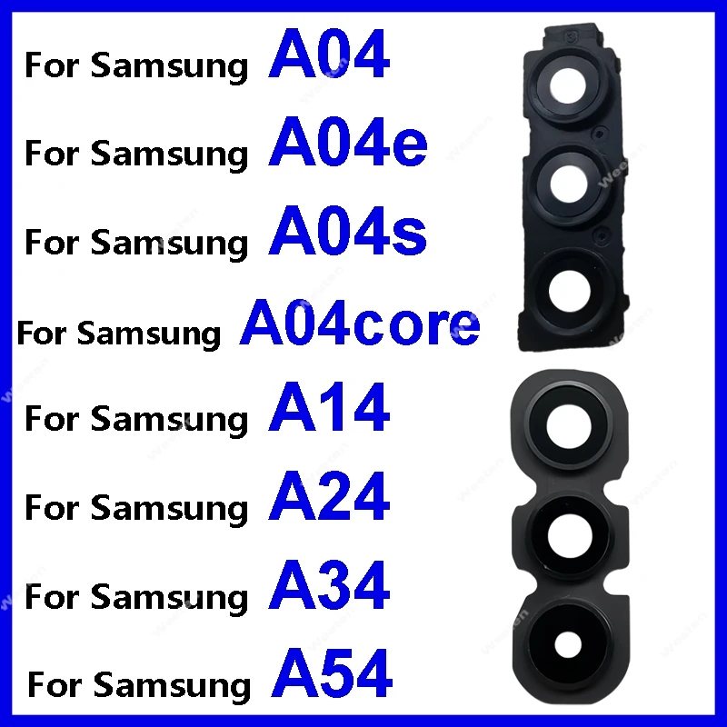 Для Samsung Galaxy A04 A04s A04e A04core A14 A24 A34 A54 A045 A042 A047 A145 A245 стеклянная рамка задней камеры крышка объектива камеры