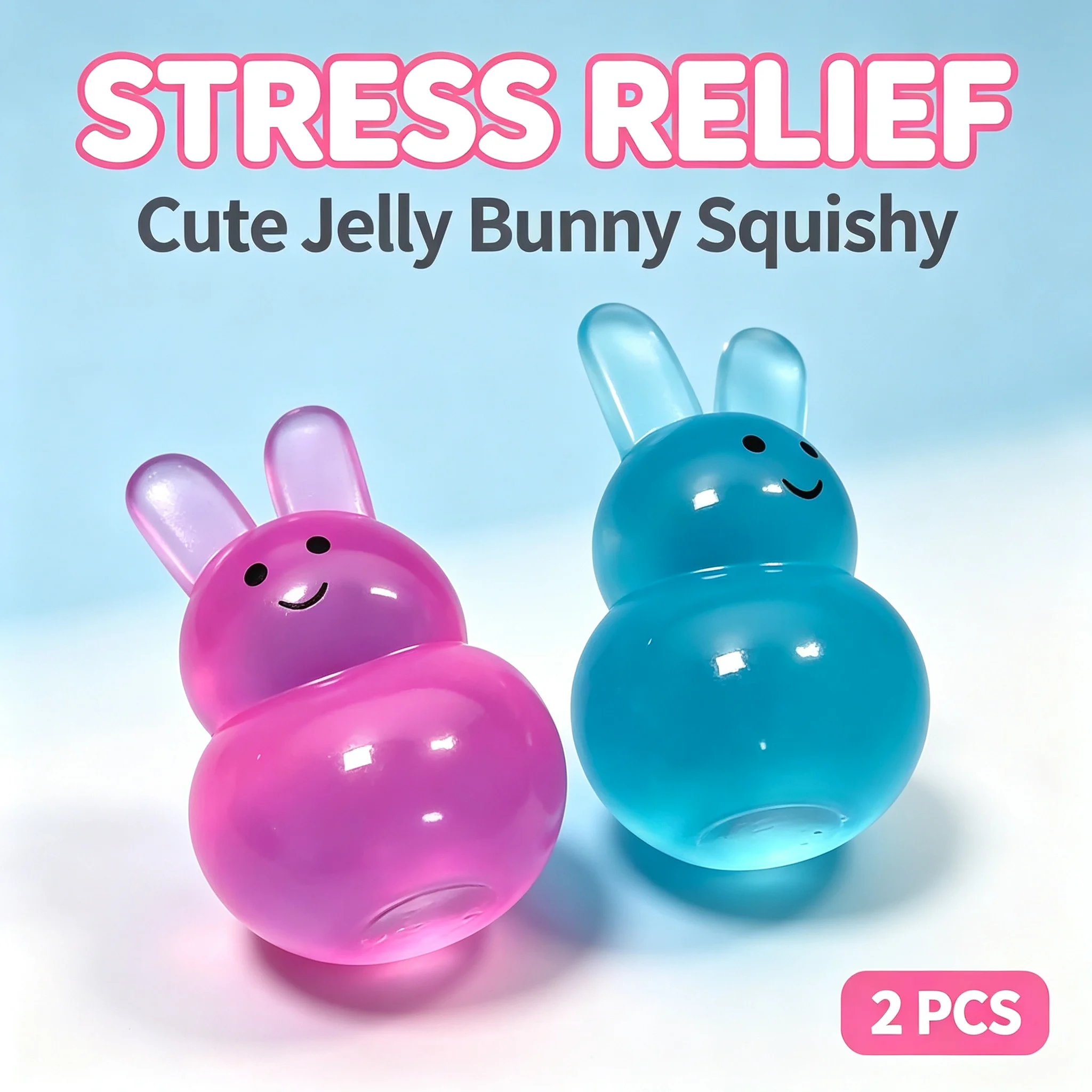 

2 soft and cute jelly rabbits are pinched, the shape is cute and cute, the slow rebound feels super comfortable, you can knead it anytime, anywhere, and the bad emotions will float away. 4 colors, daily fatigue relief, desktop decoration