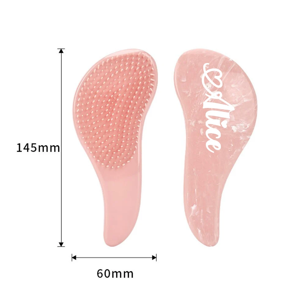 Индивидуальная мраморная Мягкая зубная расческа, портативная волшебная ручка, щетка для волос, подарок с именем для девочек, подружек невесты,