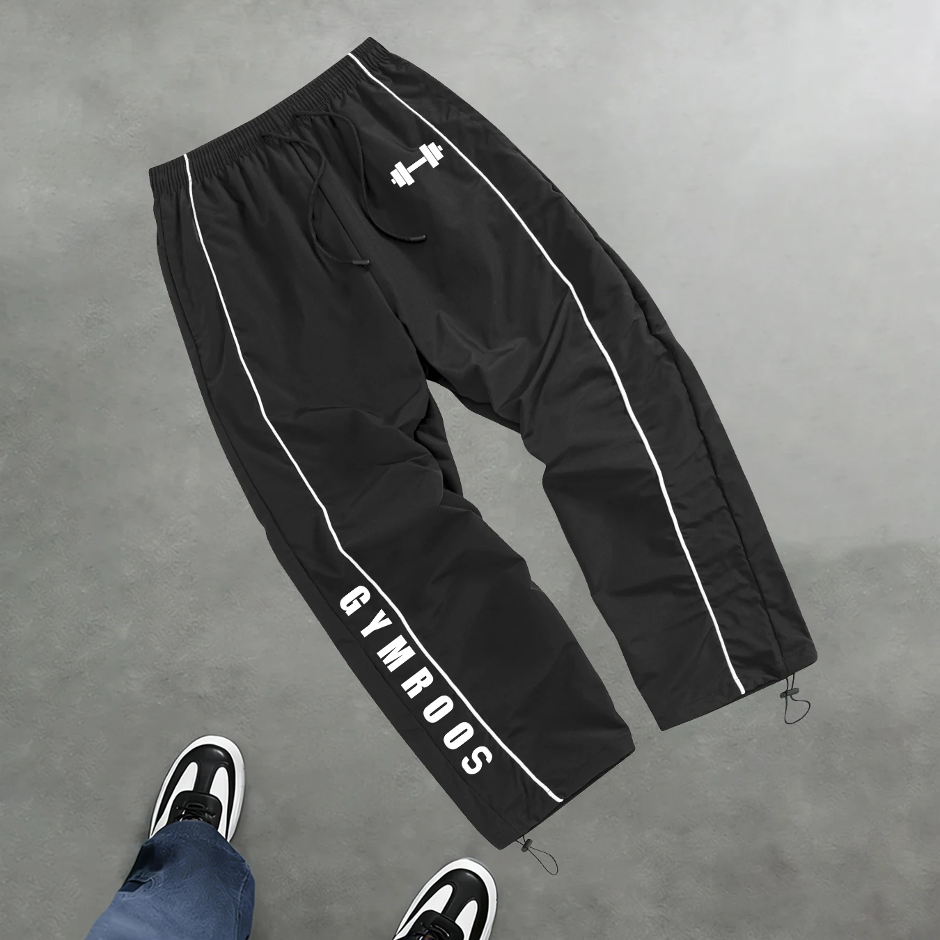 Men's Printed Casual Trousers For Spring And Summer Sports Fitness With Pockets And Drawstring Adjustable Suitable For Commute