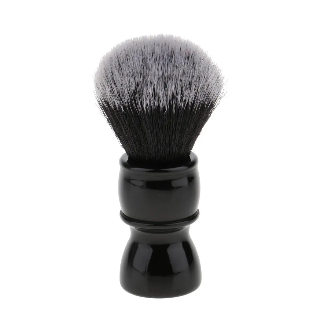 Professional Men's Mustache Beard Facial Grooming Shave Brush for Daily Shaving Black Handle Dense Nylon Hair