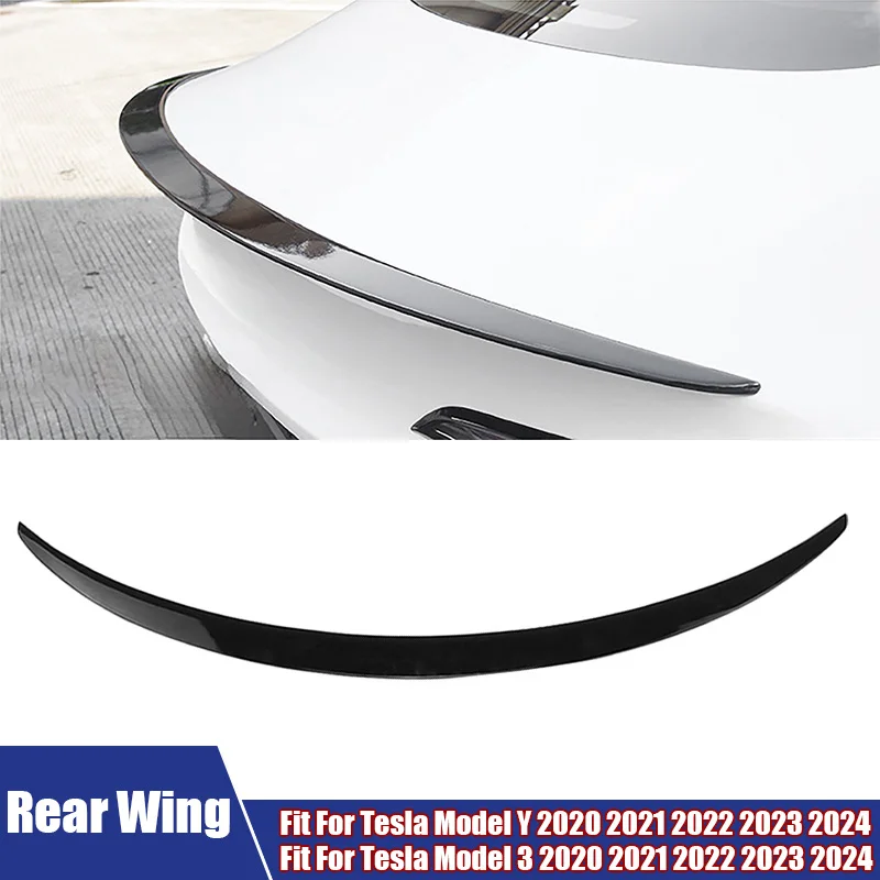 High Quality Car Modified Accessories Rear Wing Fit For Tesla Model Y / Model 3 2020-2024 Horizontal Spoiler Top Wing Decoration