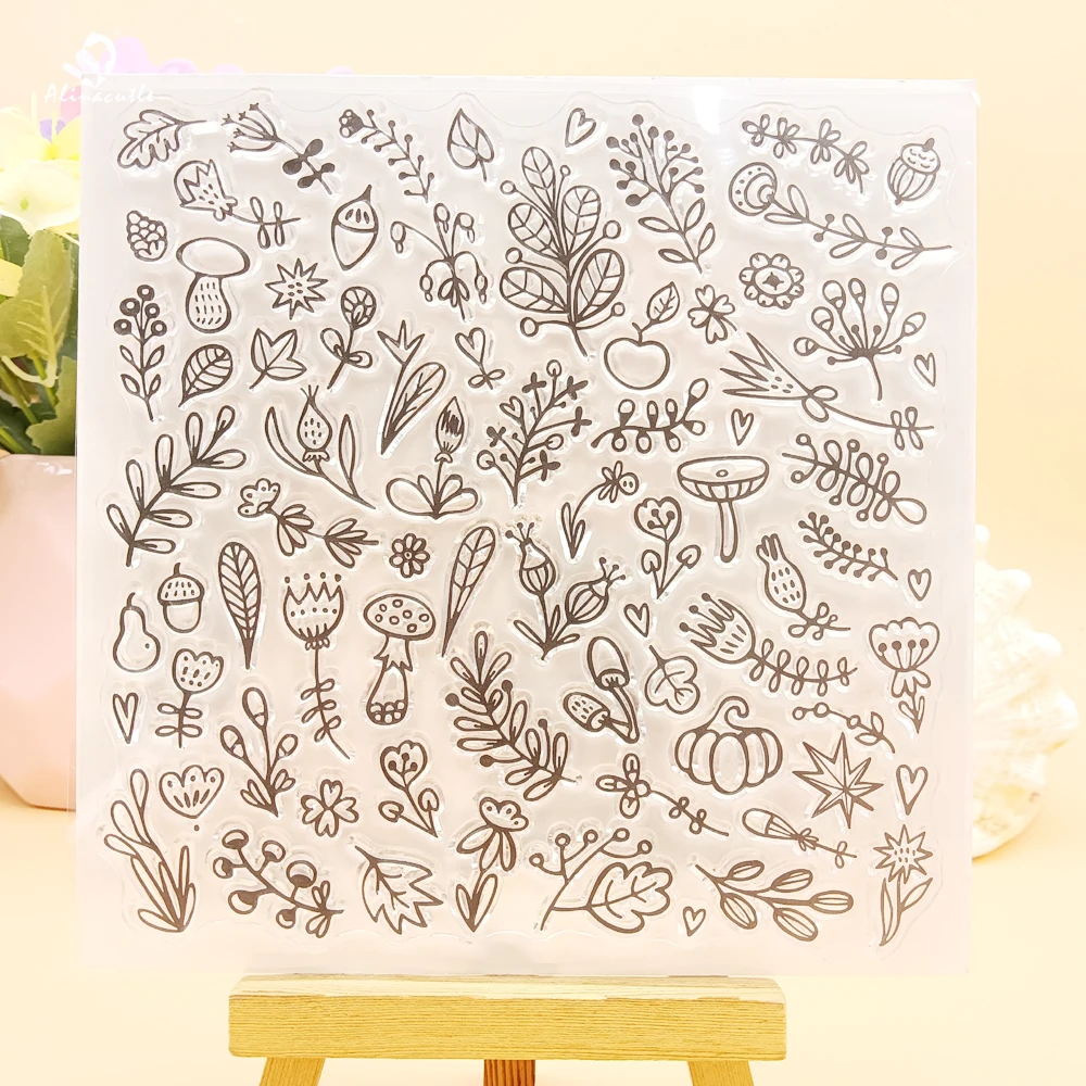 Alinacutle CLEAR STAMPS Floral Spring Background Scrapbooking Card Album Paper Craft Rubber Transparent Silicon Clear Stamp